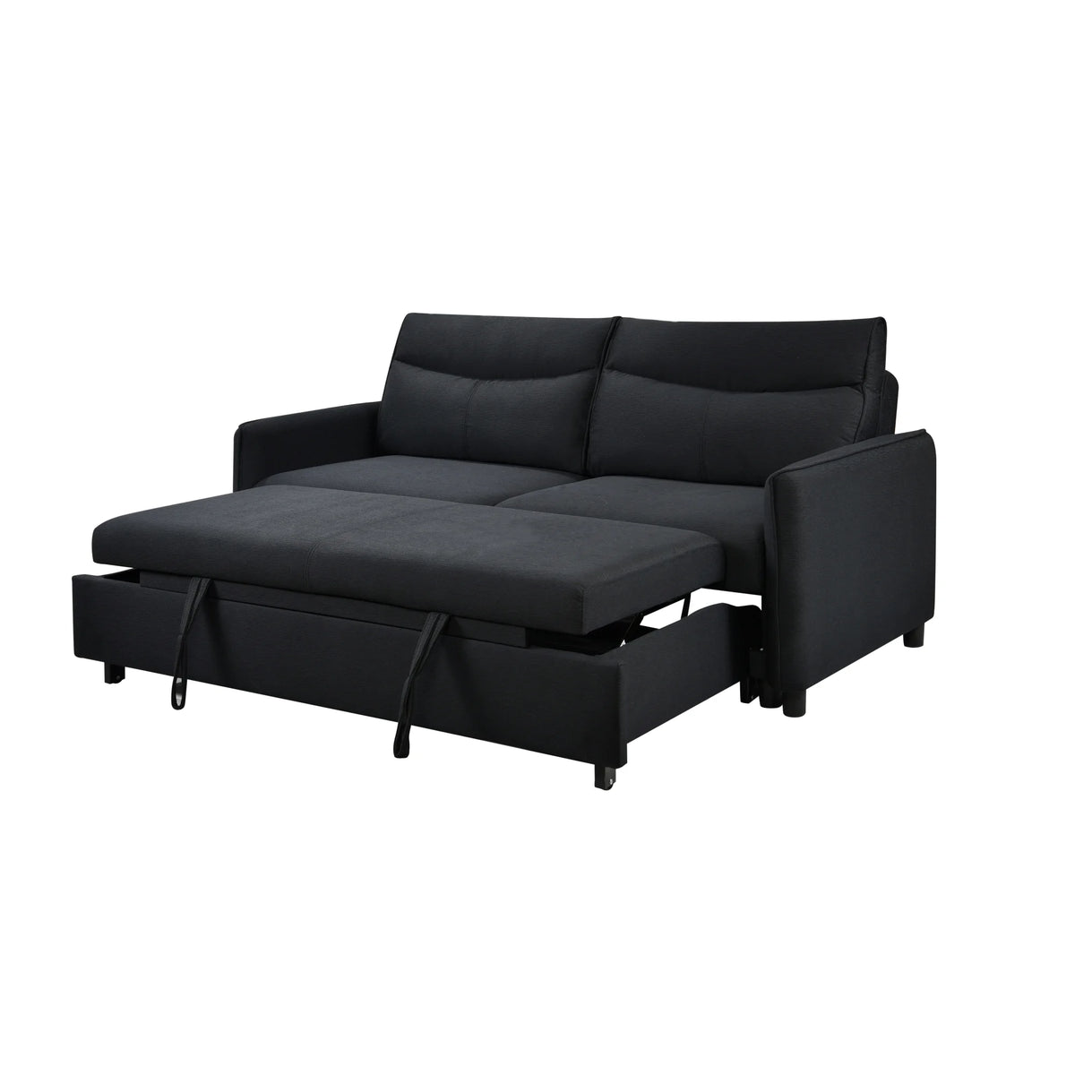 Black Convertible Sleeper Sofa Bed Y673