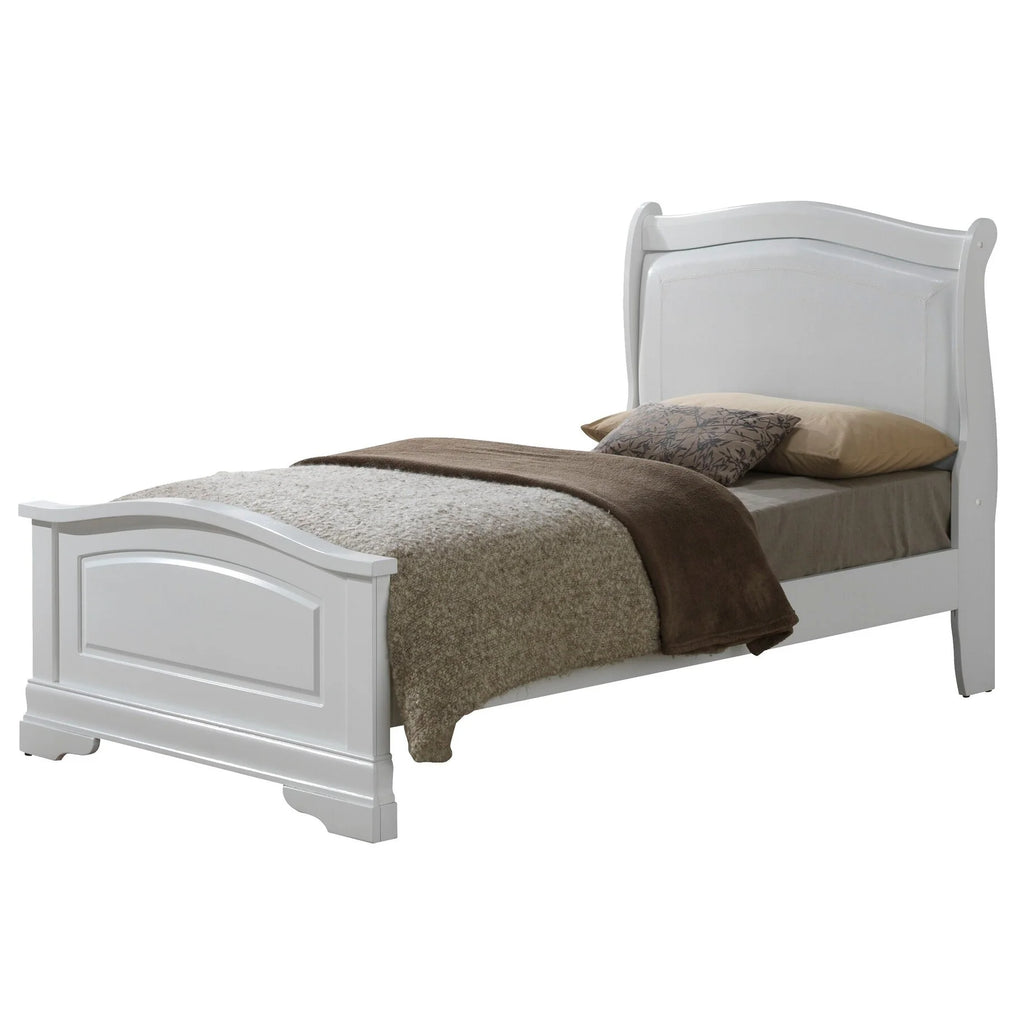 Black Faux Leather and Wood Full Bed W617