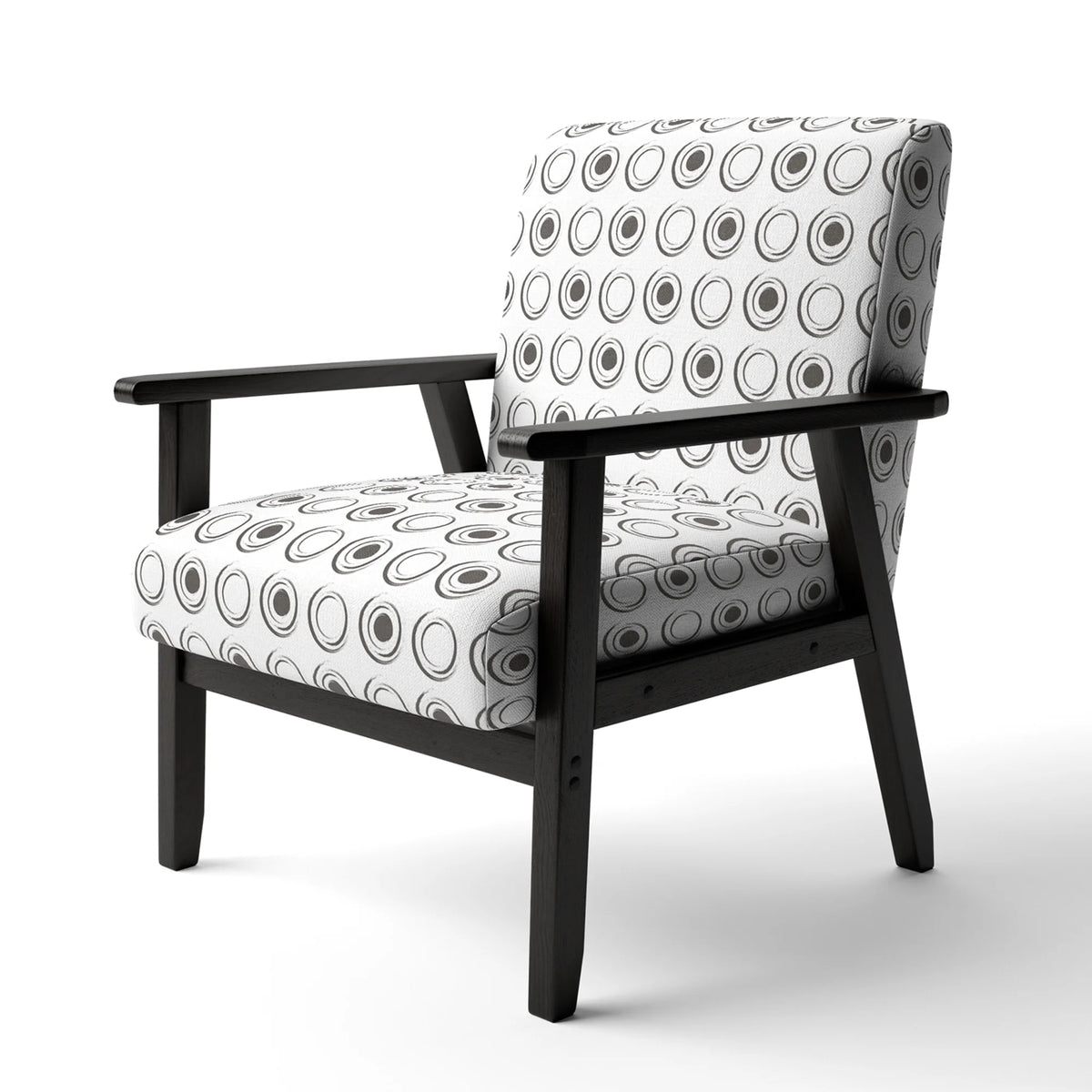 Black Patterned Upholstered Accent Chair T489038